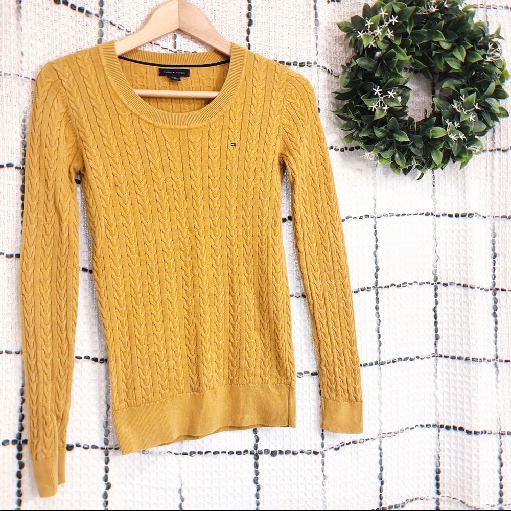 Tommy Hilfiger Women Sweater 100% Cotton Yellow